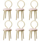 Glam Velvet Dining Chair Open Back Dining Side Furniture with Gold Legs in Matte Finish Pink 6 Piece Set Clearhalo 'Dining Chairs' 'Dining Tables & Seating' 'dining_chair' 'furn' 'furn_dining_chair' 'Furniture' 'Kitchen & Dining Furniture' 5459127