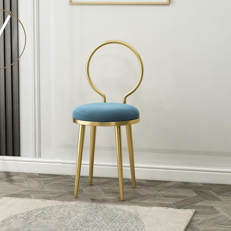 Glam Velvet Dining Chair Open Back Dining Side Furniture with Gold Legs in Matte Finish Clearhalo 'Dining Chairs' 'Dining Tables & Seating' 'dining_chair' 'furn' 'furn_dining_chair' 'Furniture' 'Kitchen & Dining Furniture' 5459131