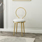 Glam Velvet Dining Chair Open Back Dining Side Furniture with Gold Legs in Matte Finish Clearhalo 'Dining Chairs' 'Dining Tables & Seating' 'dining_chair' 'furn' 'furn_dining_chair' 'Furniture' 'Kitchen & Dining Furniture' 5459133