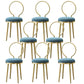 Glam Velvet Dining Chair Open Back Dining Side Furniture with Gold Legs in Matte Finish Blue 8 Piece Set Clearhalo 'Dining Chairs' 'Dining Tables & Seating' 'dining_chair' 'furn' 'furn_dining_chair' 'Furniture' 'Kitchen & Dining Furniture' 5459137