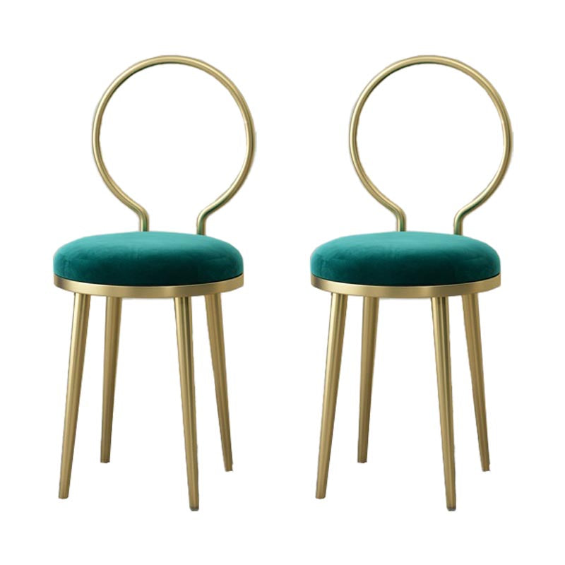 Glam Velvet Dining Chair Open Back Dining Side Furniture with Gold Legs in Matte Finish Green 2 Piece Set Clearhalo 'Dining Chairs' 'Dining Tables & Seating' 'dining_chair' 'furn' 'furn_dining_chair' 'Furniture' 'Kitchen & Dining Furniture' 5459138