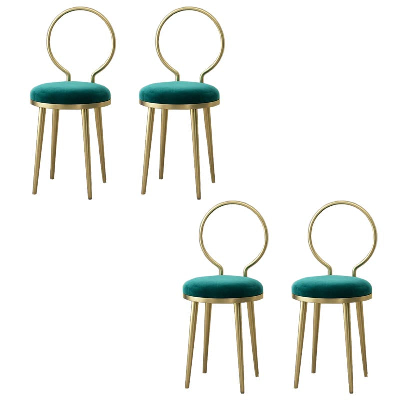 Glam Velvet Dining Chair Open Back Dining Side Furniture with Gold Legs in Matte Finish Green 4 Piece Set Clearhalo 'Dining Chairs' 'Dining Tables & Seating' 'dining_chair' 'furn' 'furn_dining_chair' 'Furniture' 'Kitchen & Dining Furniture' 5459139