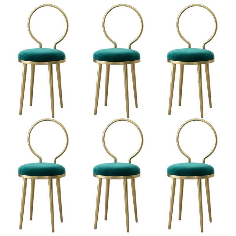 Glam Velvet Dining Chair Open Back Dining Side Furniture with Gold Legs in Matte Finish Green 6 Piece Set Clearhalo 'Dining Chairs' 'Dining Tables & Seating' 'dining_chair' 'furn' 'furn_dining_chair' 'Furniture' 'Kitchen & Dining Furniture' 5459140