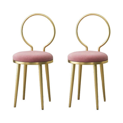 Glam Velvet Dining Chair Open Back Dining Side Furniture with Gold Legs in Matte Finish Nude Pink 2 Piece Set Clearhalo 'Dining Chairs' 'Dining Tables & Seating' 'dining_chair' 'furn' 'furn_dining_chair' 'Furniture' 'Kitchen & Dining Furniture' 5459142