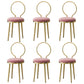 Glam Velvet Dining Chair Open Back Dining Side Furniture with Gold Legs in Matte Finish Nude Pink 6 Piece Set Clearhalo 'Dining Chairs' 'Dining Tables & Seating' 'dining_chair' 'furn' 'furn_dining_chair' 'Furniture' 'Kitchen & Dining Furniture' 5459144