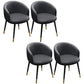 Glam Faux Leather Dining Chair Wingback Side Chair in Matte Finish for Indoor