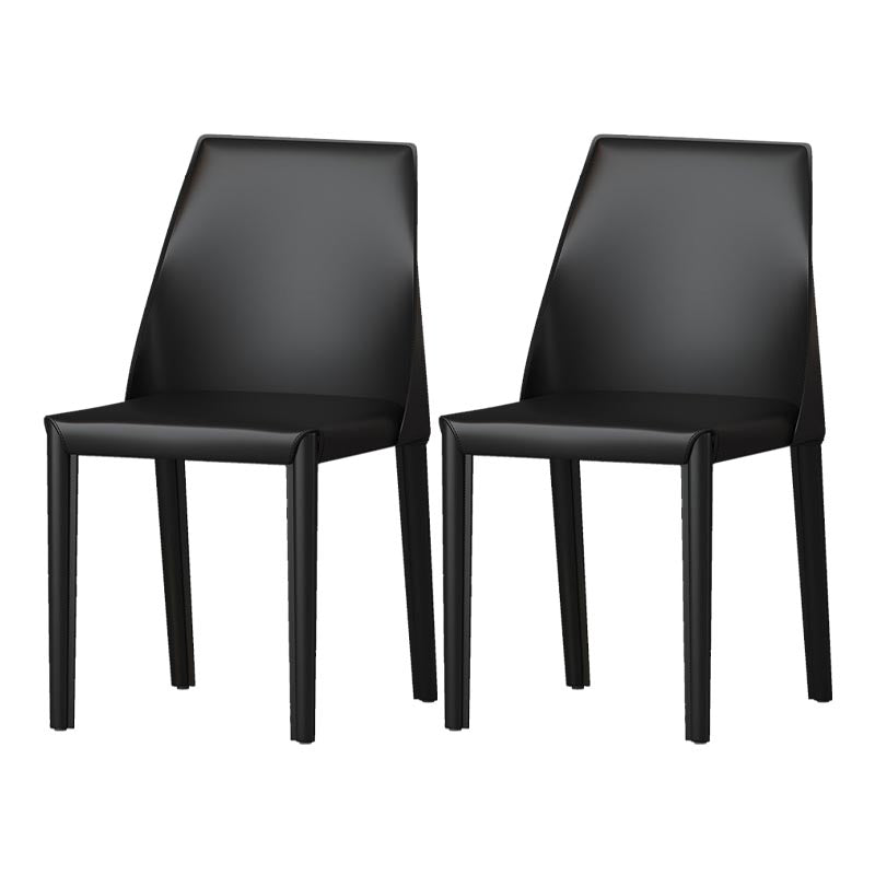 Chaise de salle à manger en cuir de cuisine moderne, chaise Parsons en finition mate pour la maison