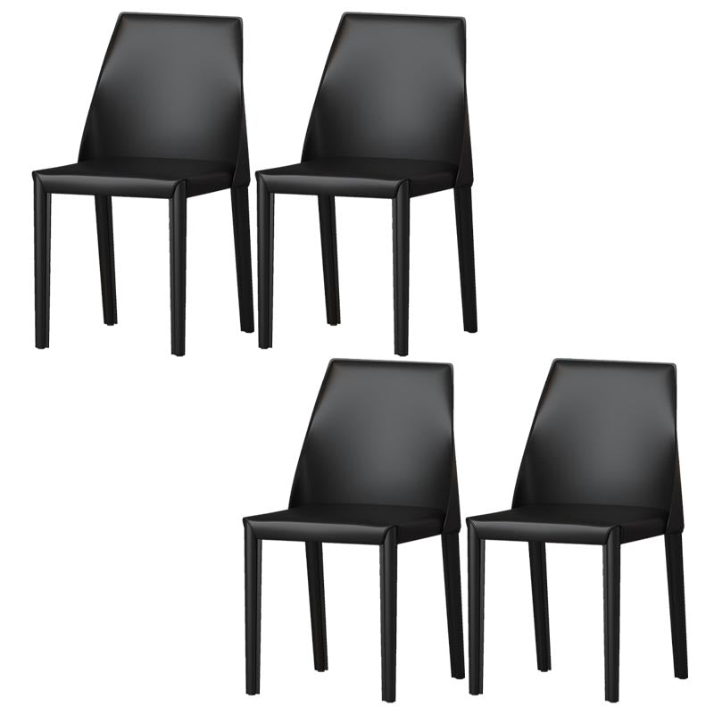 Chaise de salle à manger en cuir de cuisine moderne, chaise Parsons en finition mate pour la maison