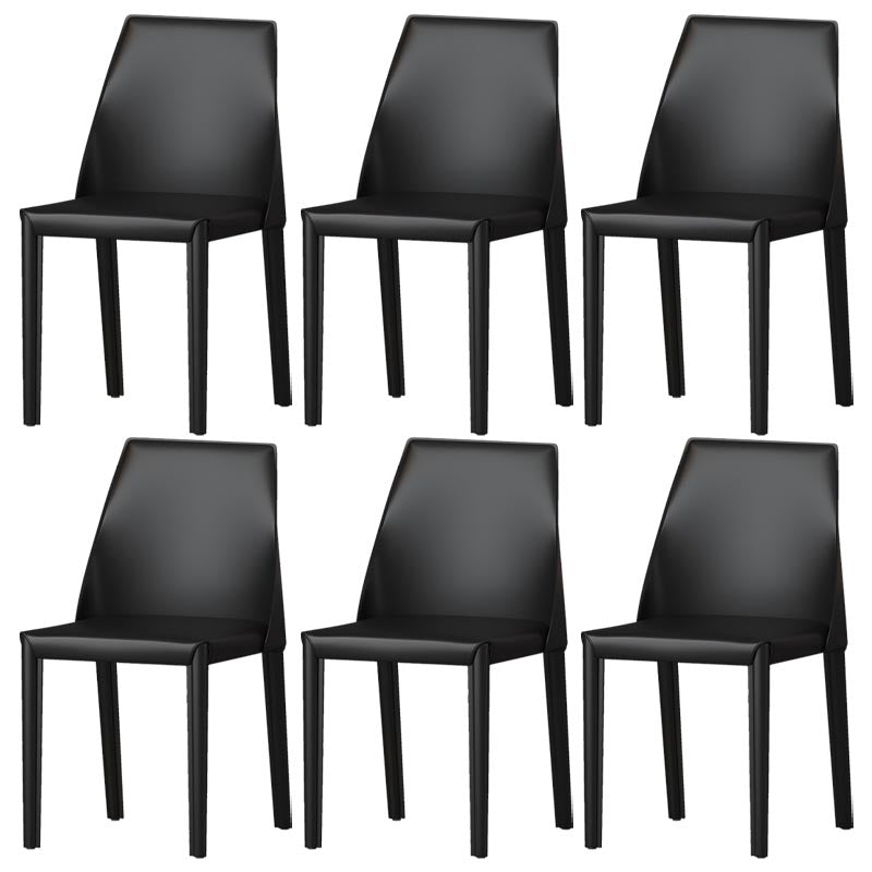Chaise de salle à manger en cuir de cuisine moderne, chaise Parsons en finition mate pour la maison