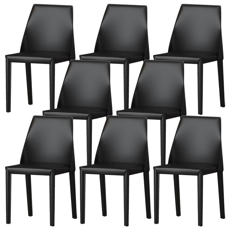Chaise de salle à manger en cuir de cuisine moderne, chaise Parsons en finition mate pour la maison