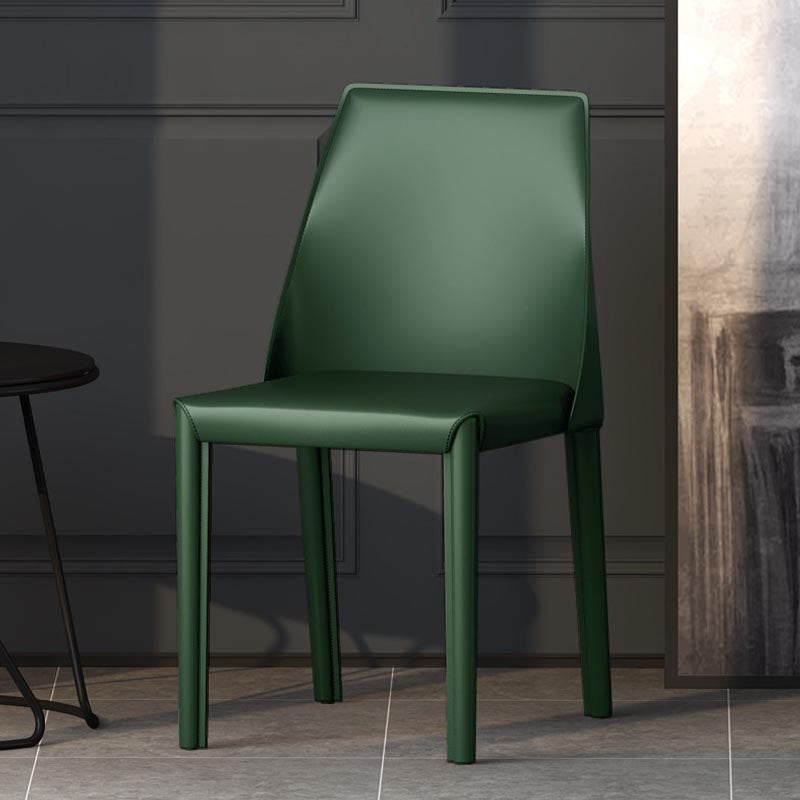 Chaise de salle à manger en cuir de cuisine moderne, chaise Parsons en finition mate pour la maison