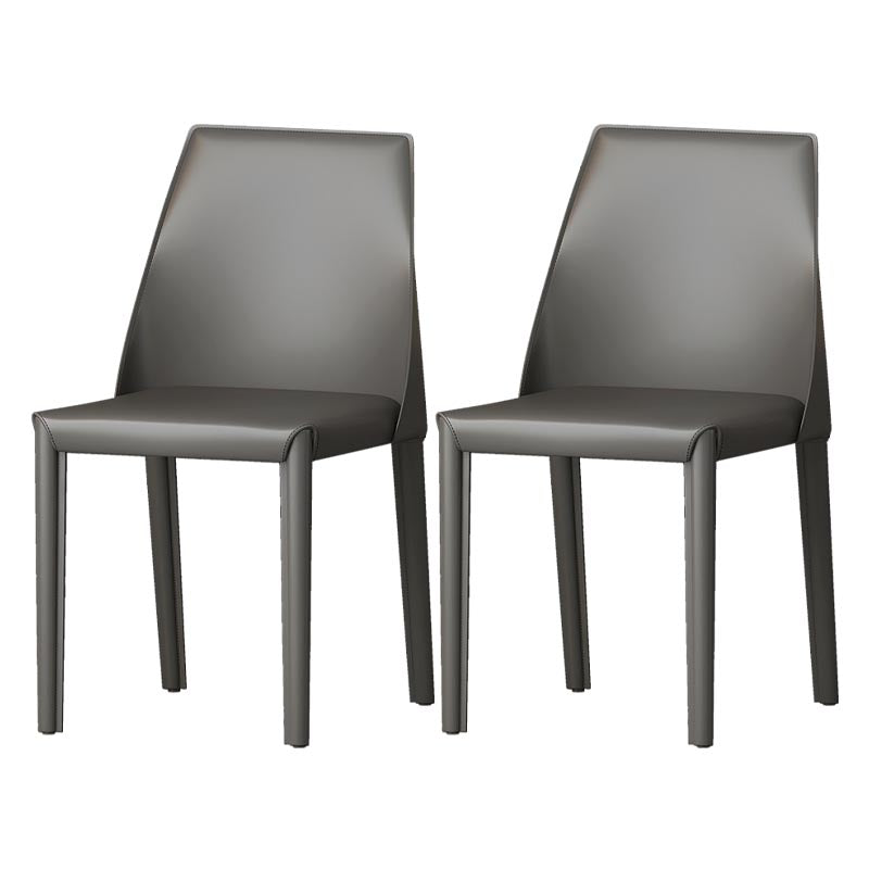 Chaise de salle à manger en cuir de cuisine moderne, chaise Parsons en finition mate pour la maison