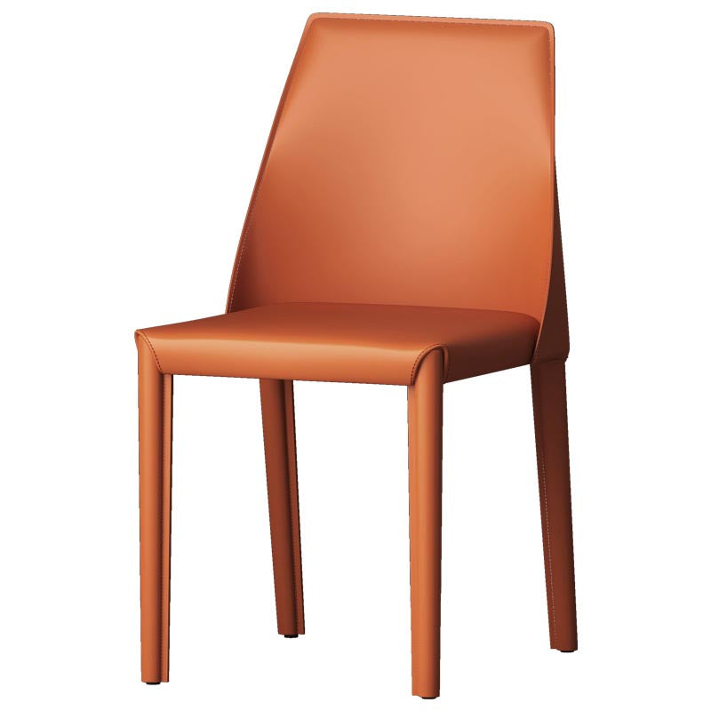 Chaise de salle à manger en cuir de cuisine moderne, chaise Parsons en finition mate pour la maison