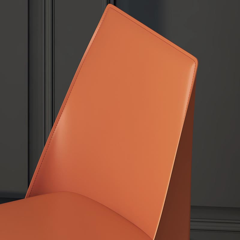Chaise de salle à manger en cuir de cuisine moderne, chaise Parsons en finition mate pour la maison