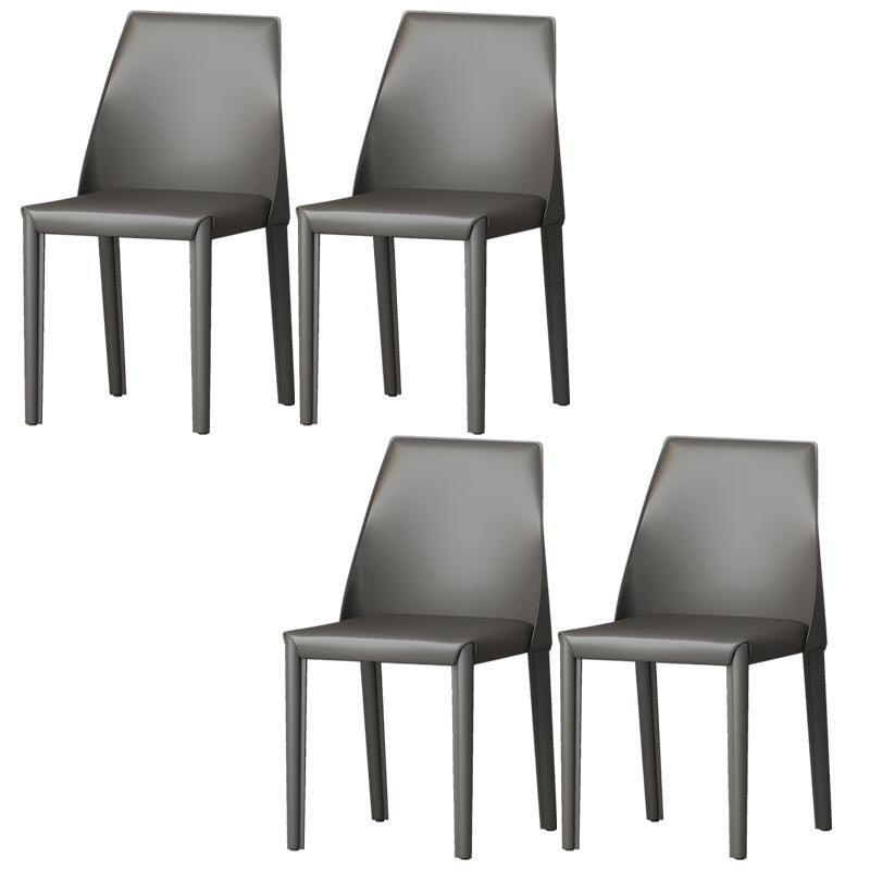 Chaise de salle à manger en cuir de cuisine moderne, chaise Parsons en finition mate pour la maison