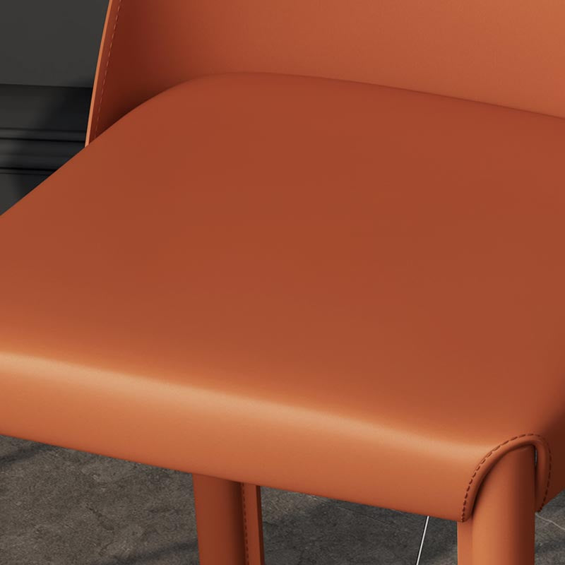 Chaise de salle à manger en cuir de cuisine moderne, chaise Parsons en finition mate pour la maison
