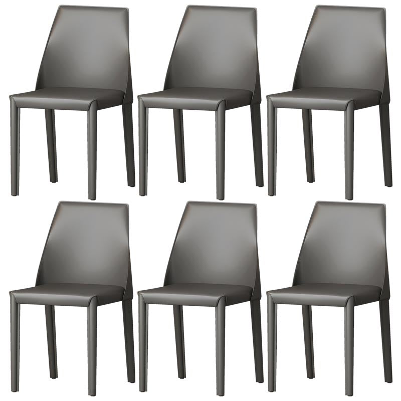 Chaise de salle à manger en cuir de cuisine moderne, chaise Parsons en finition mate pour la maison