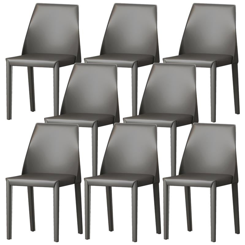 Chaise de salle à manger en cuir de cuisine moderne, chaise Parsons en finition mate pour la maison