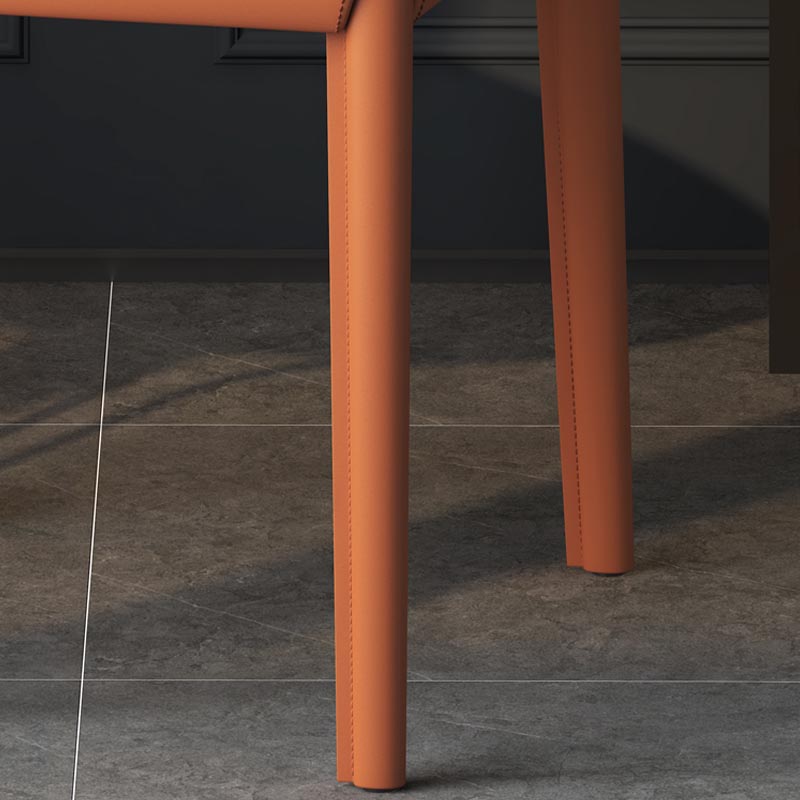 Chaise de salle à manger en cuir de cuisine moderne, chaise Parsons en finition mate pour la maison