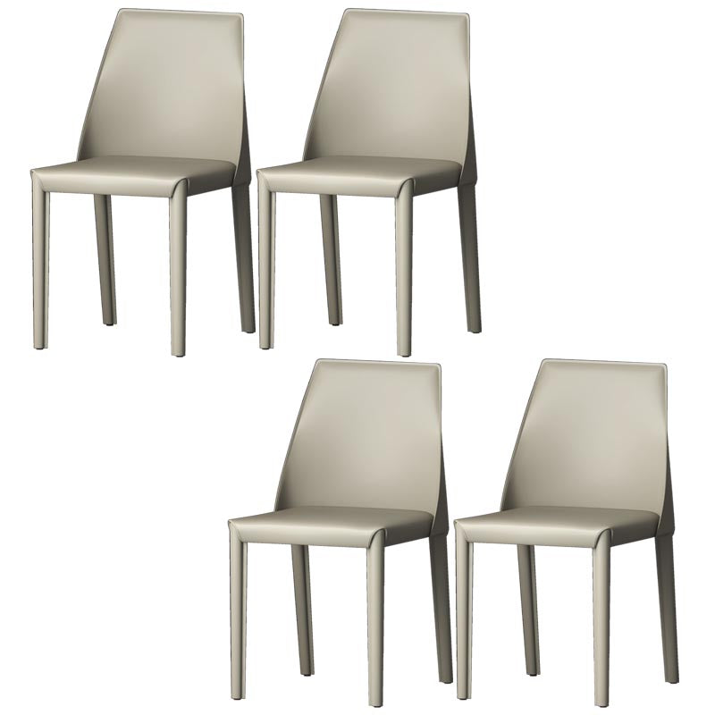 Chaise de salle à manger en cuir de cuisine moderne, chaise Parsons en finition mate pour la maison
