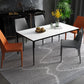 Chaise de salle à manger en cuir de cuisine moderne, chaise Parsons en finition mate pour la maison