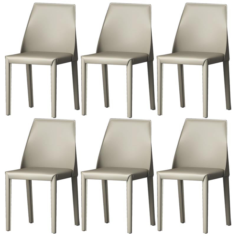 Chaise de salle à manger en cuir de cuisine moderne, chaise Parsons en finition mate pour la maison