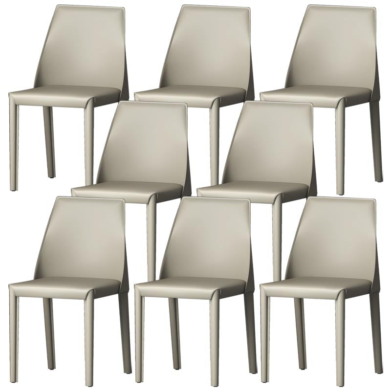 Chaise de salle à manger en cuir de cuisine moderne, chaise Parsons en finition mate pour la maison