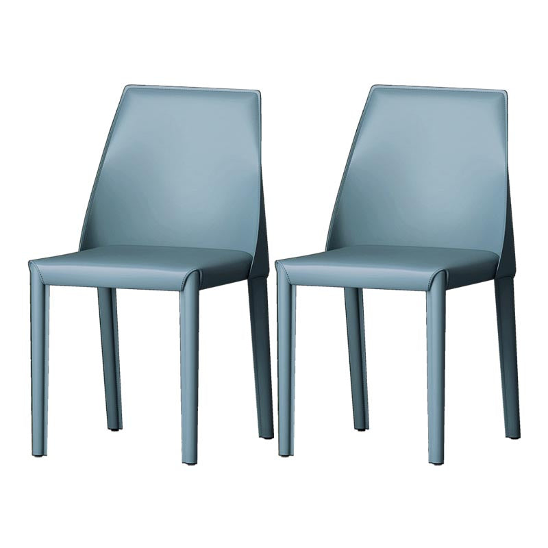 Chaise de salle à manger en cuir de cuisine moderne, chaise Parsons en finition mate pour la maison
