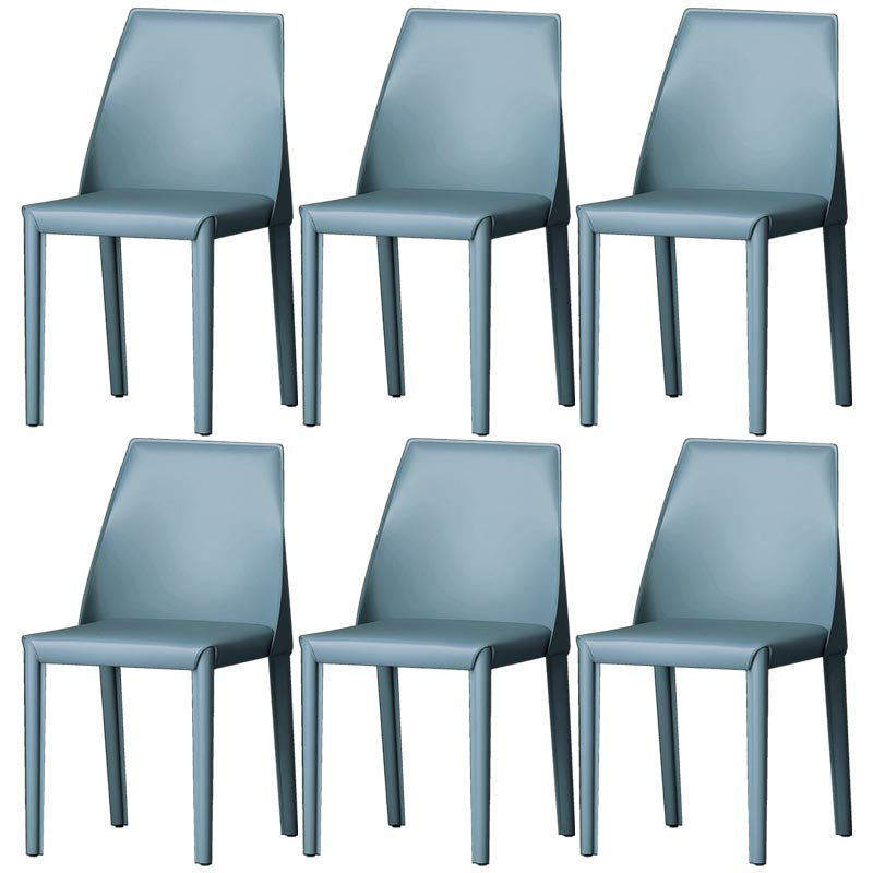 Chaise de salle à manger en cuir de cuisine moderne, chaise Parsons en finition mate pour la maison