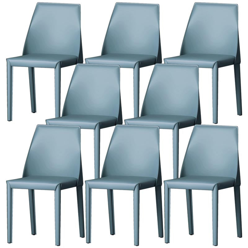 Chaise de salle à manger en cuir de cuisine moderne, chaise Parsons en finition mate pour la maison