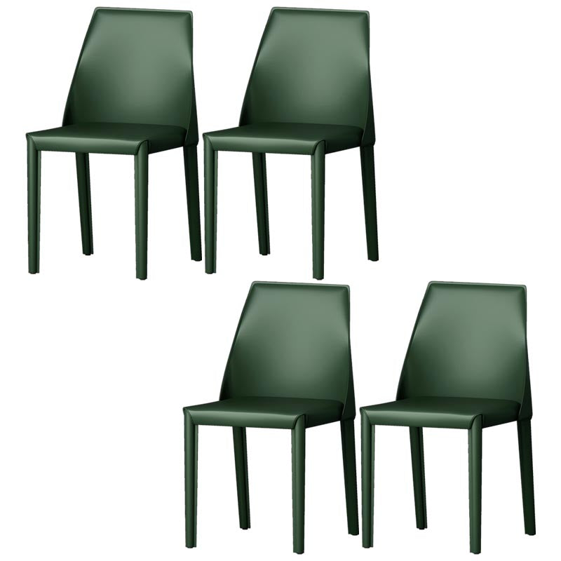 Chaise de salle à manger en cuir de cuisine moderne, chaise Parsons en finition mate pour la maison