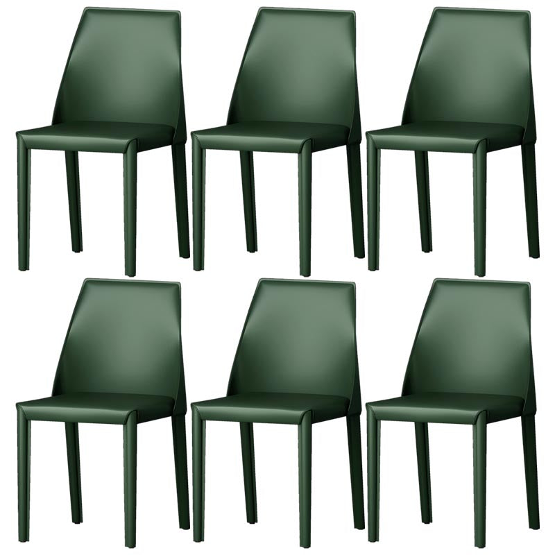 Chaise de salle à manger en cuir de cuisine moderne, chaise Parsons en finition mate pour la maison