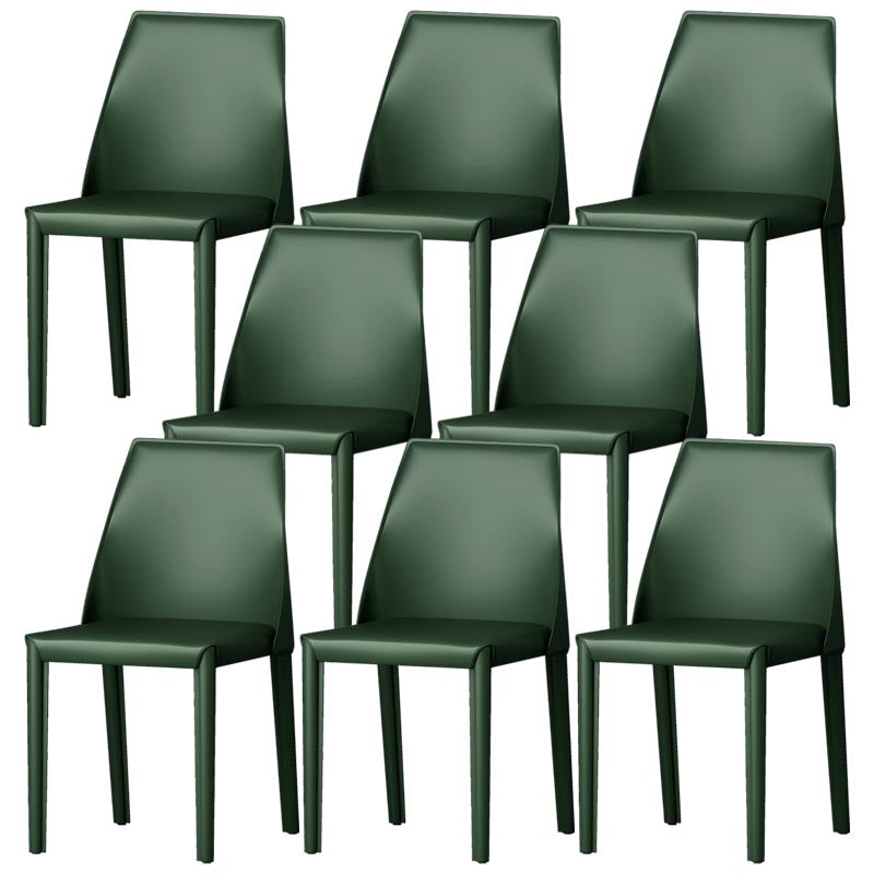 Chaise de salle à manger en cuir de cuisine moderne, chaise Parsons en finition mate pour la maison