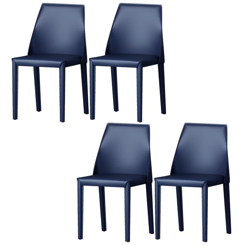 Chaise de salle à manger en cuir de cuisine moderne, chaise Parsons en finition mate pour la maison