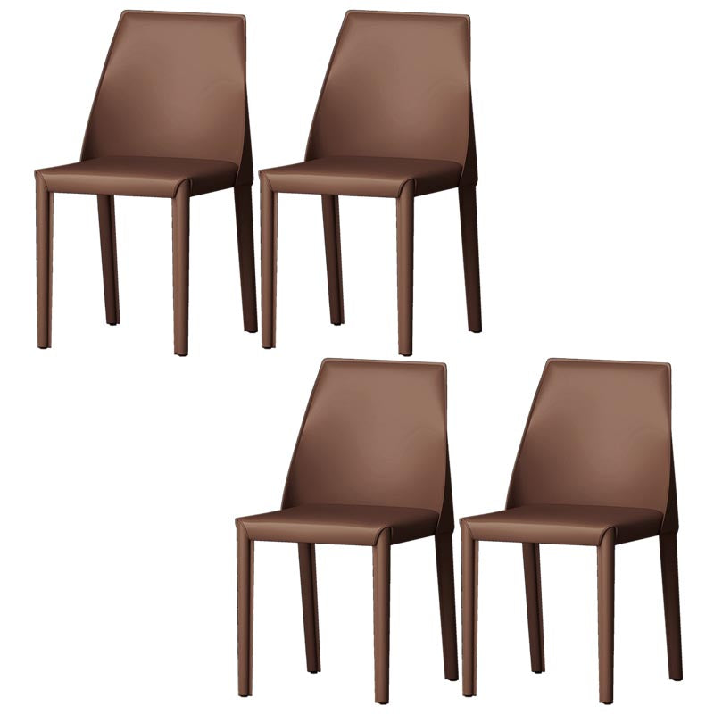 Chaise de salle à manger en cuir de cuisine moderne, chaise Parsons en finition mate pour la maison