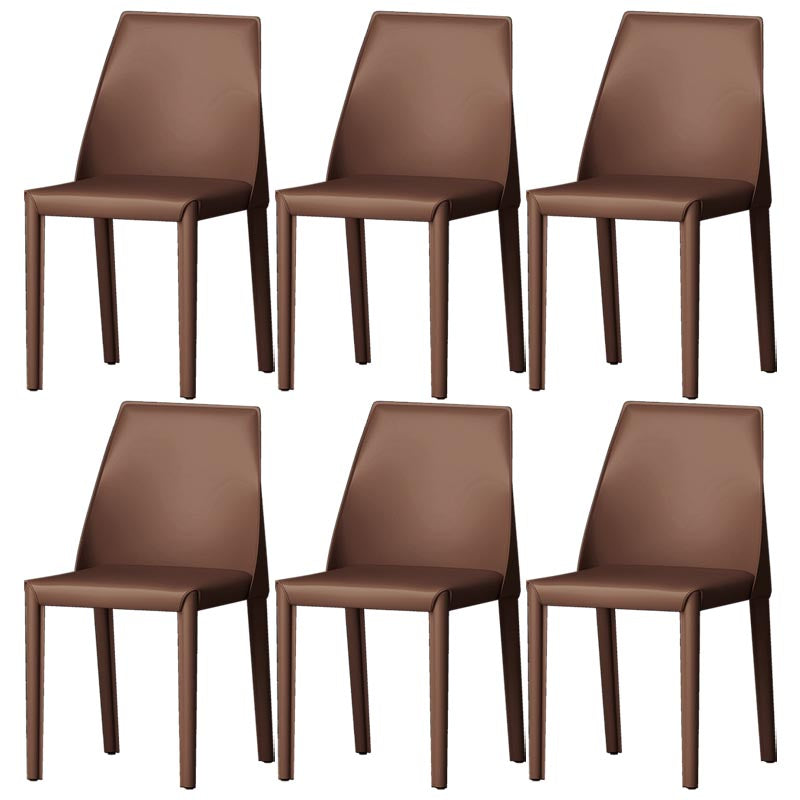 Chaise de salle à manger en cuir de cuisine moderne, chaise Parsons en finition mate pour la maison