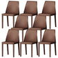 Chaise de salle à manger en cuir de cuisine moderne, chaise Parsons en finition mate pour la maison