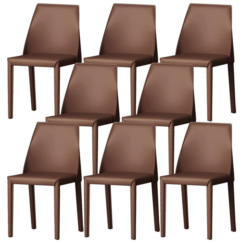 Chaise de salle à manger en cuir de cuisine moderne, chaise Parsons en finition mate pour la maison
