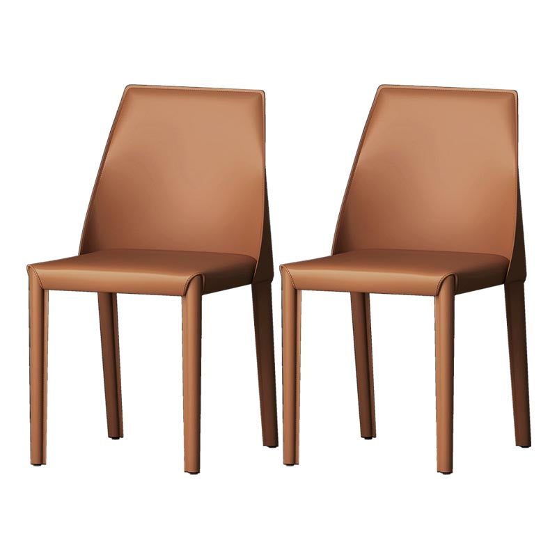 Chaise de salle à manger en cuir de cuisine moderne, chaise Parsons en finition mate pour la maison