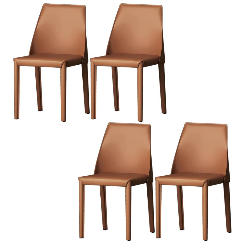Chaise de salle à manger en cuir de cuisine moderne, chaise Parsons en finition mate pour la maison