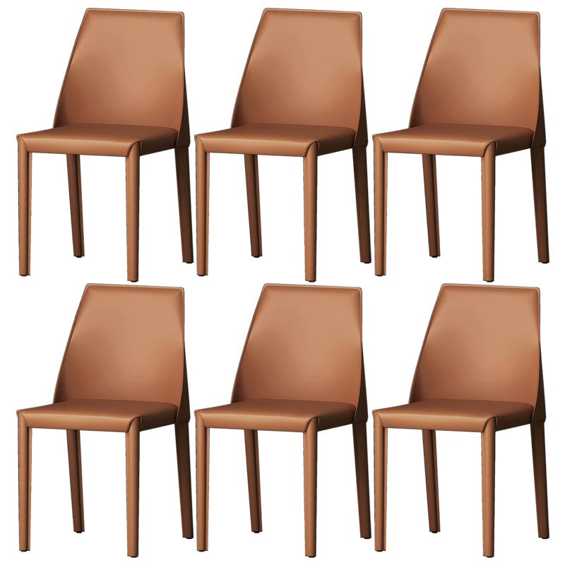 Chaise de salle à manger en cuir de cuisine moderne, chaise Parsons en finition mate pour la maison