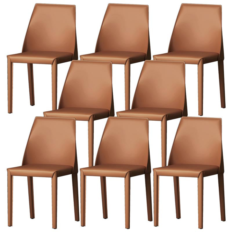 Chaise de salle à manger en cuir de cuisine moderne, chaise Parsons en finition mate pour la maison