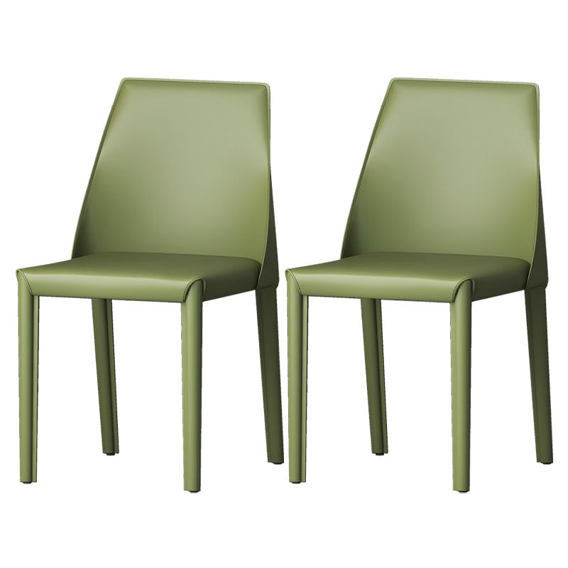 Chaise de salle à manger en cuir de cuisine moderne, chaise Parsons en finition mate pour la maison