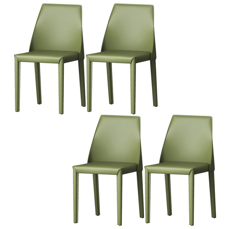 Chaise de salle à manger en cuir de cuisine moderne, chaise Parsons en finition mate pour la maison
