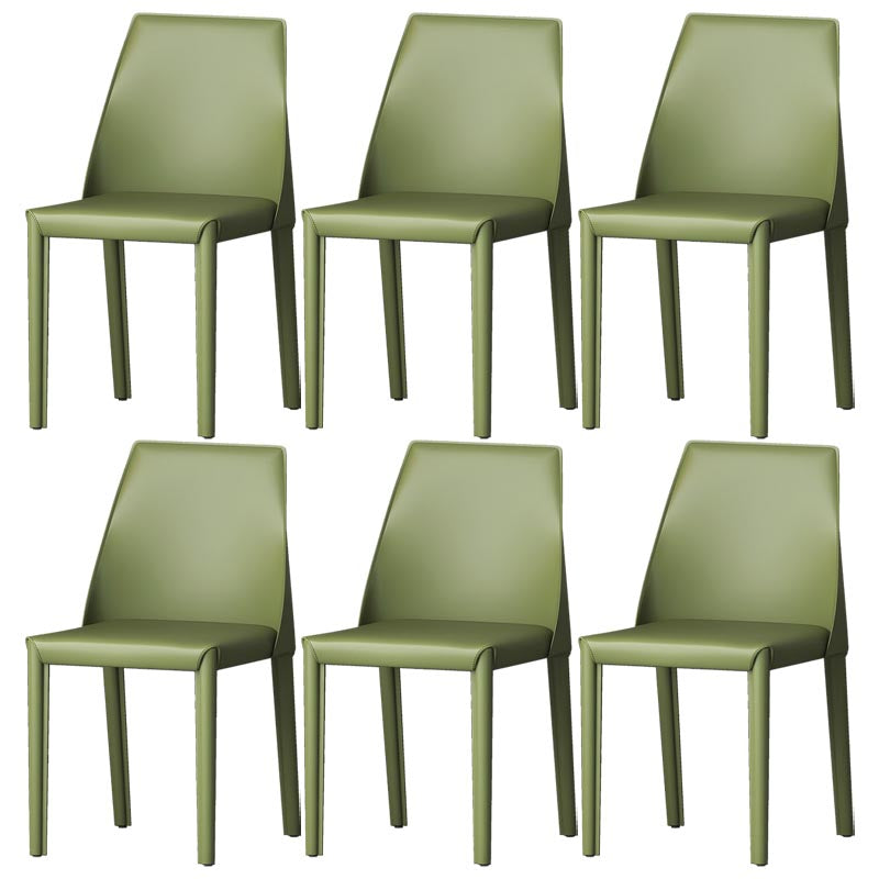 Chaise de salle à manger en cuir de cuisine moderne, chaise Parsons en finition mate pour la maison