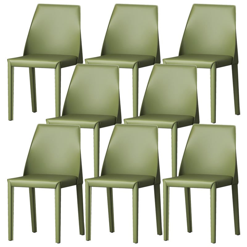 Chaise de salle à manger en cuir de cuisine moderne, chaise Parsons en finition mate pour la maison