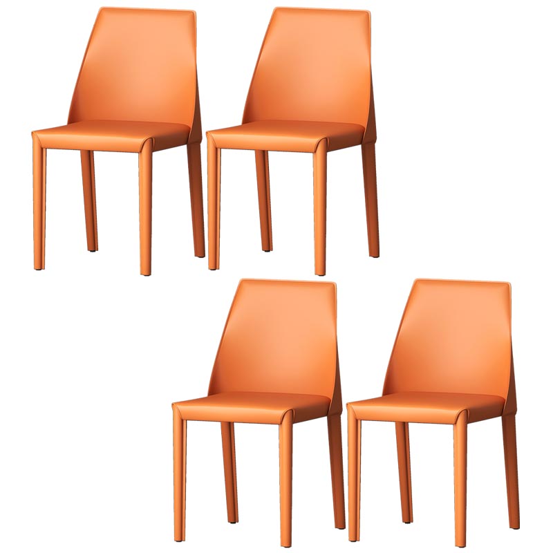 Chaise de salle à manger en cuir de cuisine moderne, chaise Parsons en finition mate pour la maison