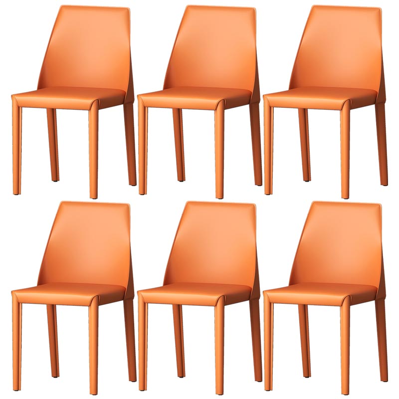 Chaise de salle à manger en cuir de cuisine moderne, chaise Parsons en finition mate pour la maison