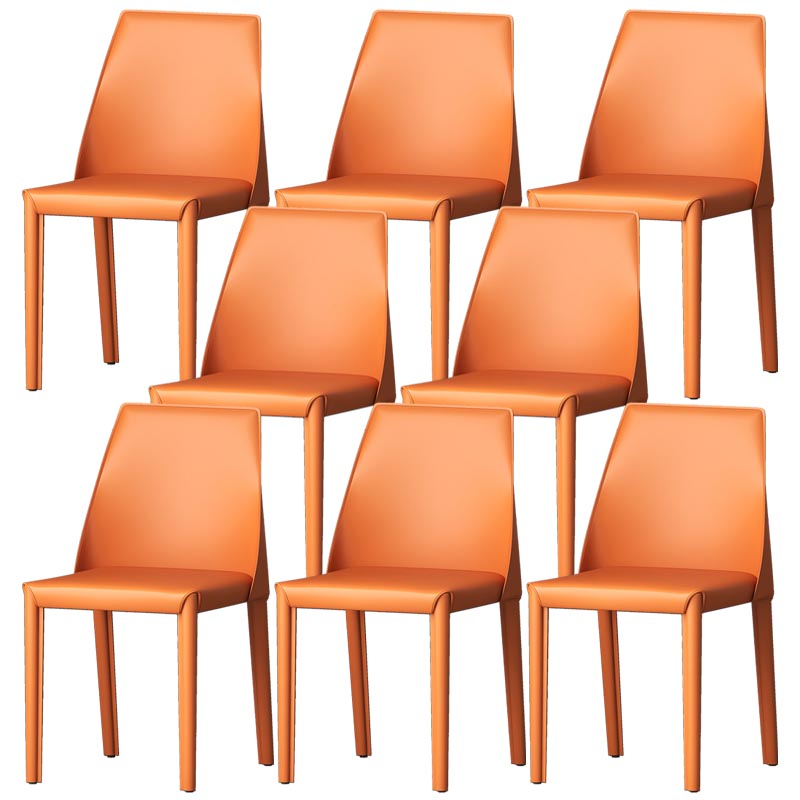 Chaise de salle à manger en cuir de cuisine moderne, chaise Parsons en finition mate pour la maison