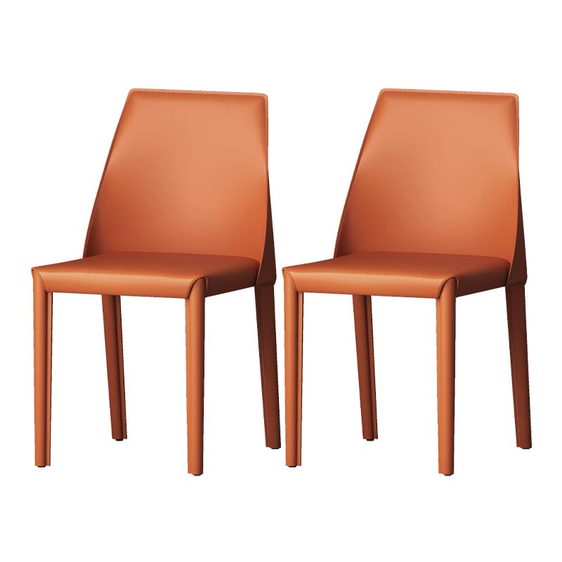 Chaise de salle à manger en cuir de cuisine moderne, chaise Parsons en finition mate pour la maison